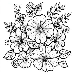 94 Dibujos de Flores para Colorear