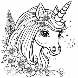 92 Dibujos de Unicornio para Colorear