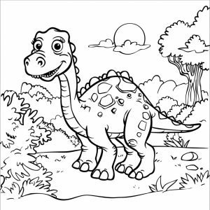 96 Dibujos de Dinosaurios para Colorear