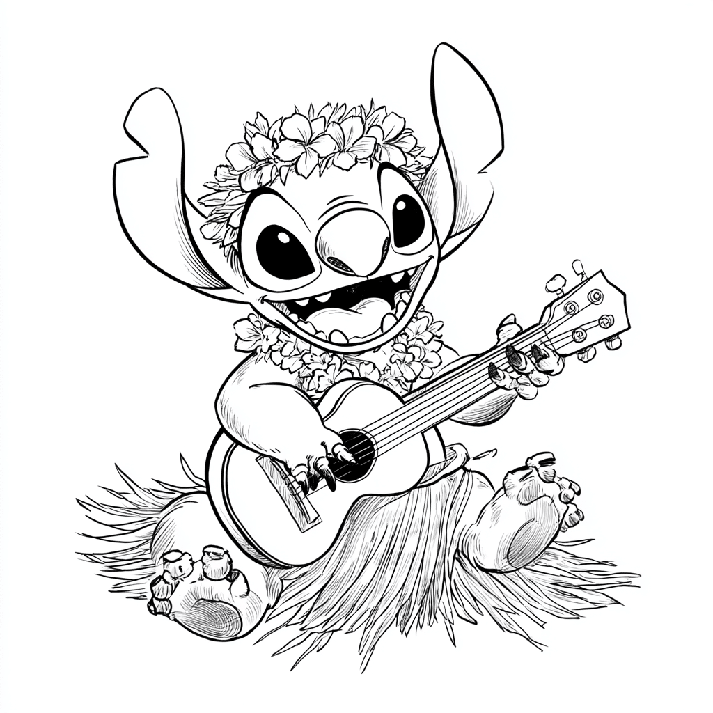 stitch para colorear enamorado